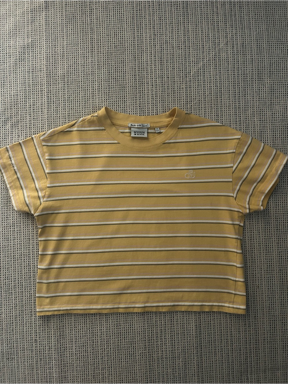 Scotch & Soda Yellow Striped Kids Short-Sleeve Tee